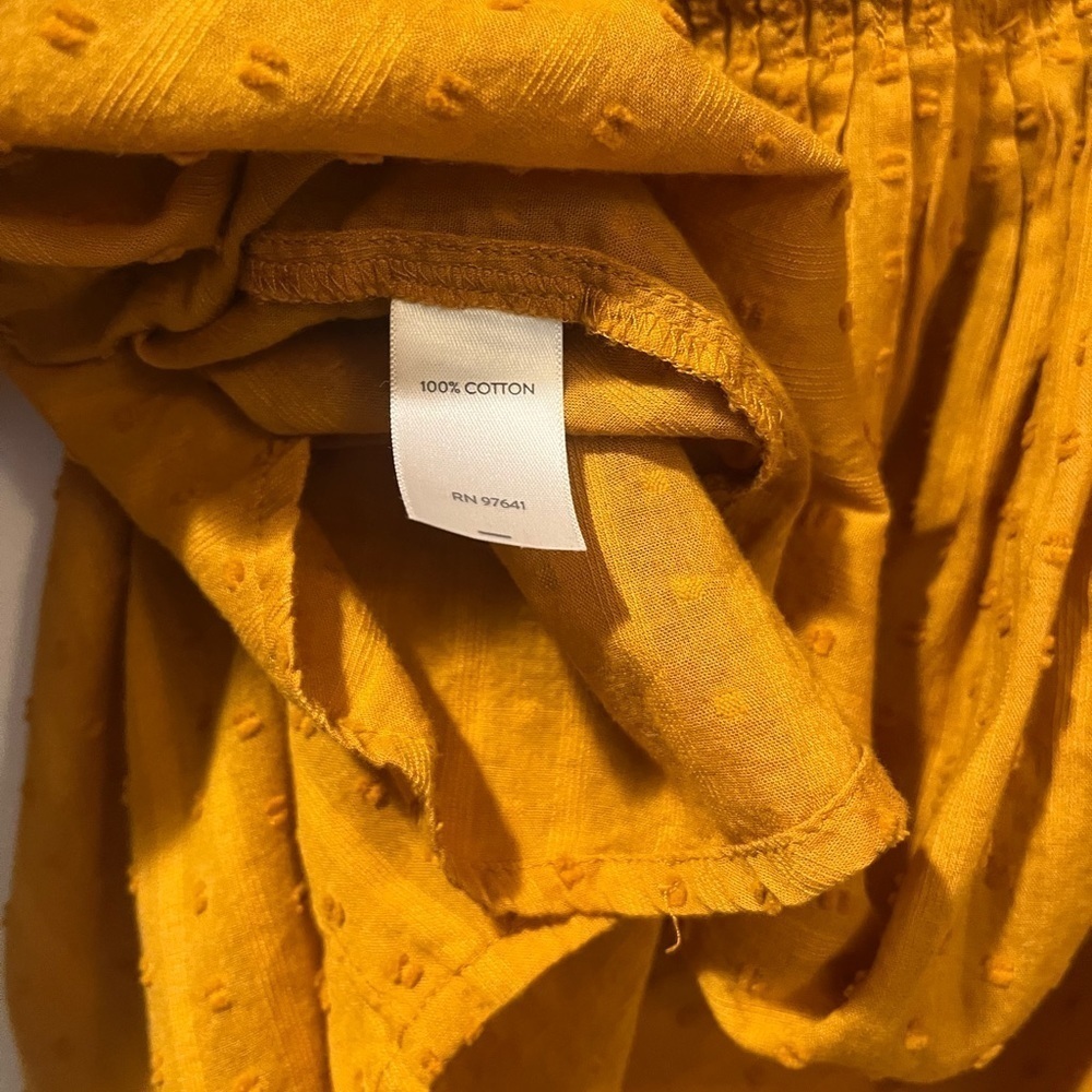 J.Jill Mustard Yellow Lightweight Oversized 100% Cotton Blouse Tunic Size Small - Picture 5 of 5
